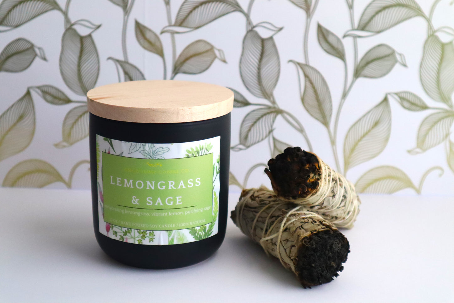 Lemongrass & Sage Ceramic Candle