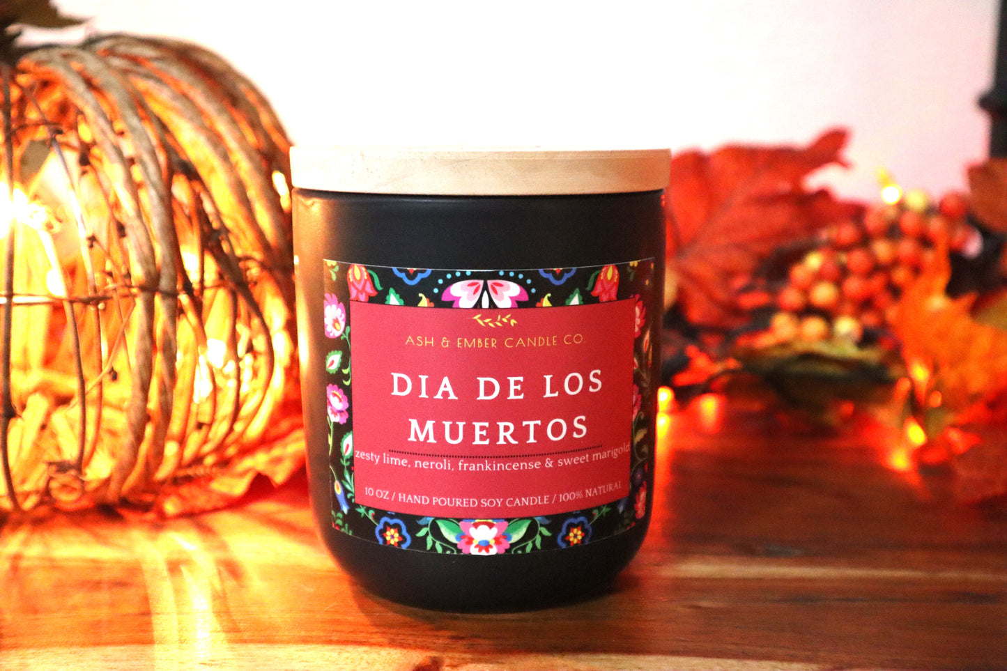 Dia De Los Muertos Ceramic Candle