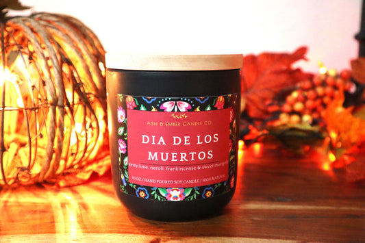 Dia De Los Muertos Ceramic Candle