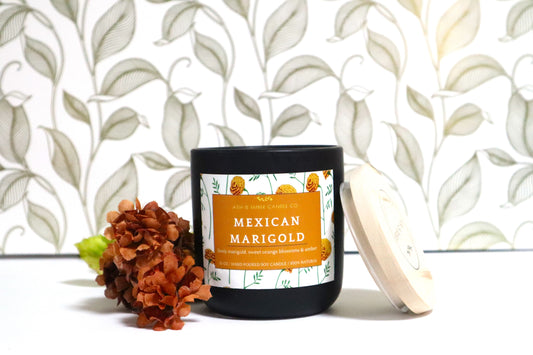 Mexican Marigold Ceramic Candle
