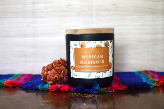 Mexican Marigold Ceramic Candle