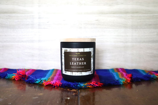 Texas Leather Ceramic Candle