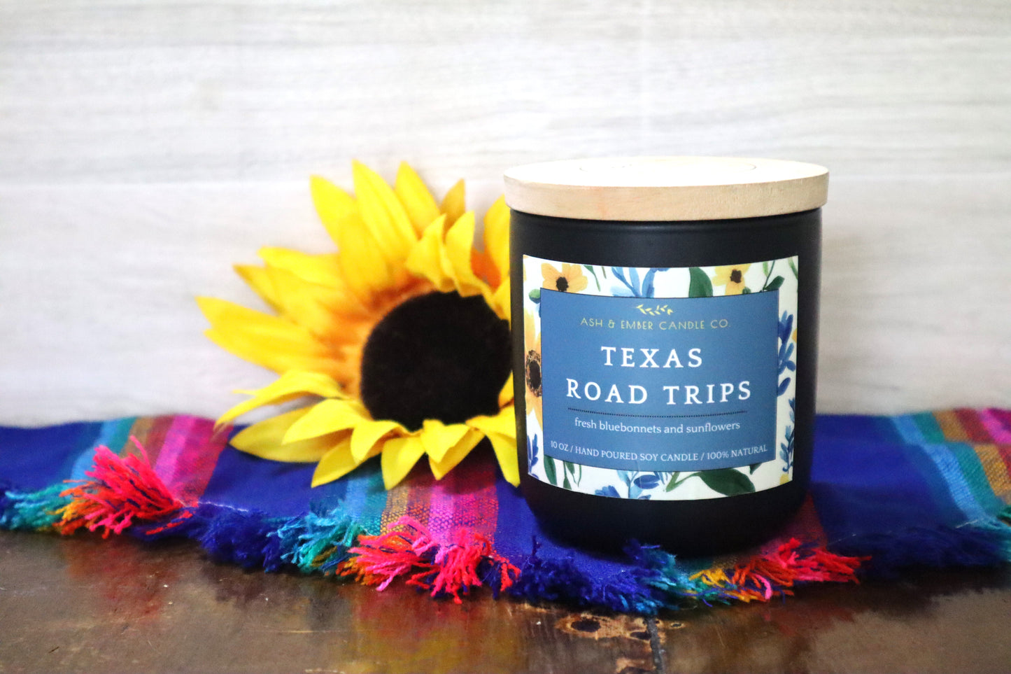 Texas Road Trips Ceramic Candle